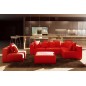 Canapé modulable COMBINO CUIR PRESTIGE LUXE, ROUGE