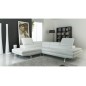 Canapé d'angle en cuir italien 6 places BIRKIN, blanc, angle gauche