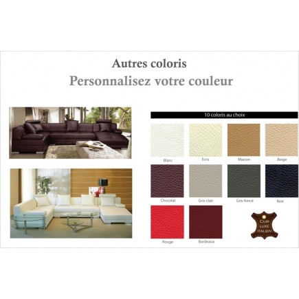 1er paiement commande Mr Sininsa Vuckovic, Canapé d'angle en cuir italien 8 places napoli, personnalisé beige, angle gauche. Mon
