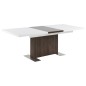 Très jolie table avec rallonge, BRICA, très brillante, extérieur recouvert d’une feuille en noyer