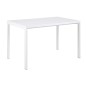 Table à manger avec rallonge Brita, haute, dessus blanc, table laquée brillante