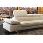 Canapé d'angle en cuir italien 5/6 places Petit GEORGE, blanc, angle droit