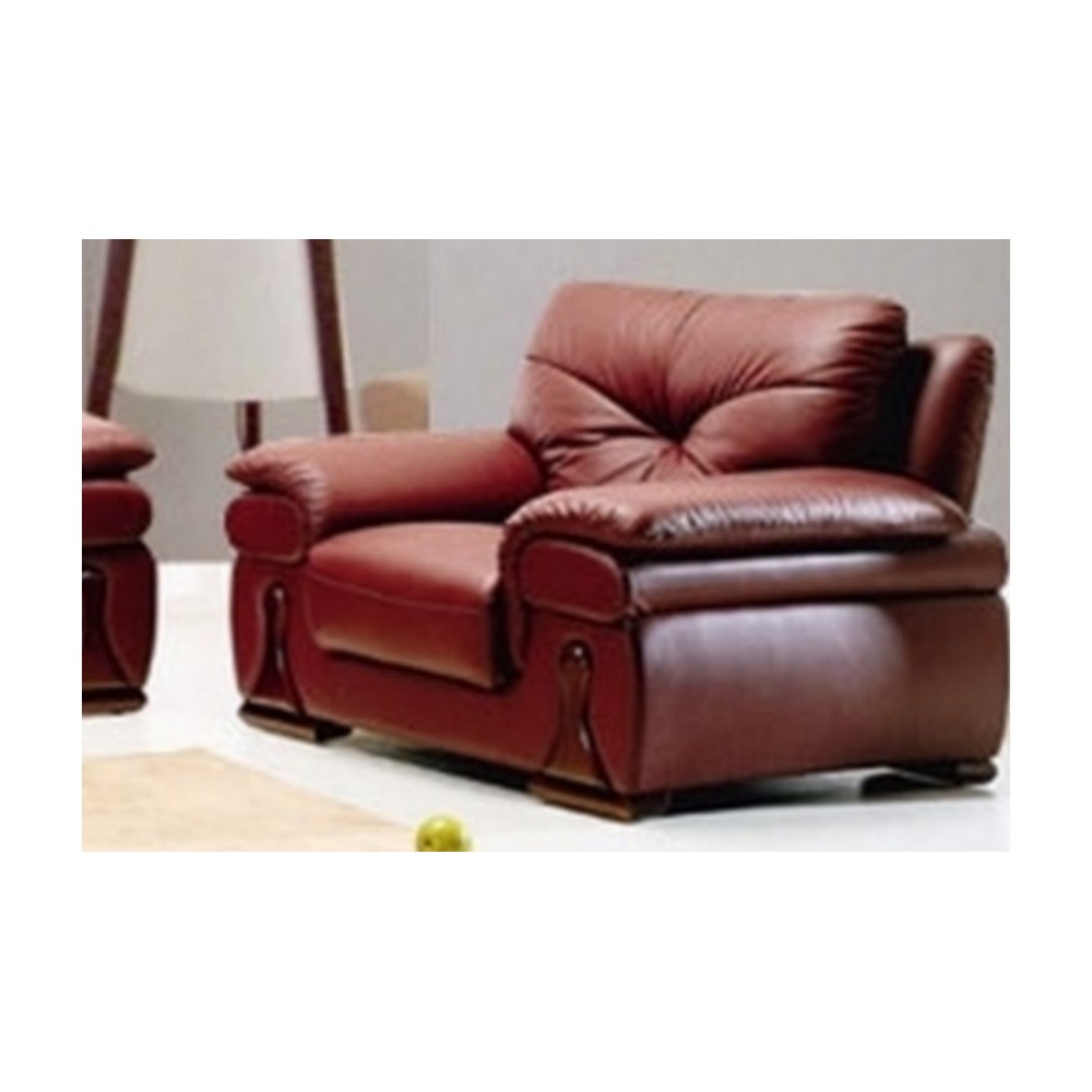 Fauteuil une place en cuir luxe italien vachette, bordeaux