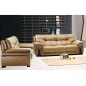 Ensemble OXFORD 2 pièces canapé 3 places + 2 places en cuir luxe italien vachette, beige