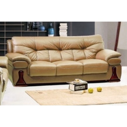 Canapé 3 pièces OXFORD en cuir luxe italien vachette, beige