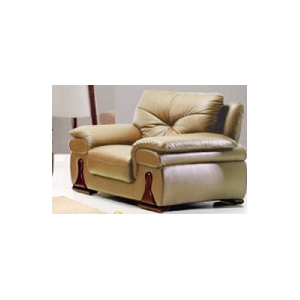 Fauteuil une place en cuir luxe italien vachette, beige