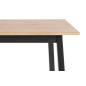 Grande table à manger CHARLENE, plaqué chêne sauvage, huilé, bicolore pied noir/ plateau bois