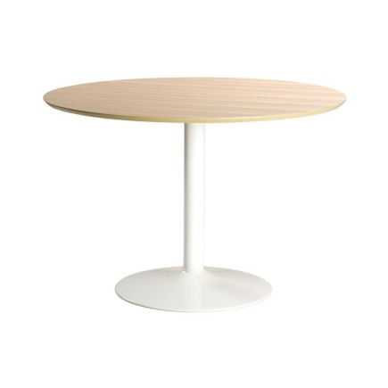 Table à manger ronde IBERI, plateau chêne sauvage