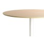Table à manger ronde IBERI, plateau chêne sauvage, blanc