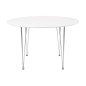 Table à manger ELENA, plateau en bois, laquée, blanc laqué