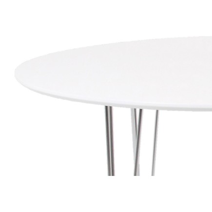 Table à manger ELENA, plateau en bois, laquée, blanc laqué