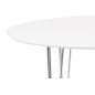 Table à manger ELENA, plateau en bois, laquée, blanc laqué
