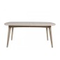 Table à manger MANZONI, coins ronds, placage chêne, traité huile AVEC rallonge. Modèle clair, Bois