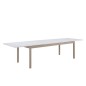 Table à manger MODO, rallonge débordante, blanc