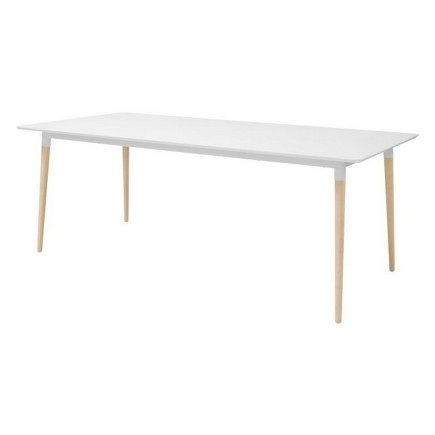 Table à manger ORNELLA, plateau en mélaminé, blanc