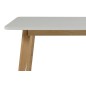 Table à manger ROSANNE, table et plateau en bois, Blanc/bois