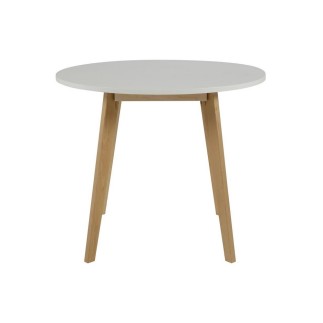 Table à manger RANIA en bois avec un plateau blanc