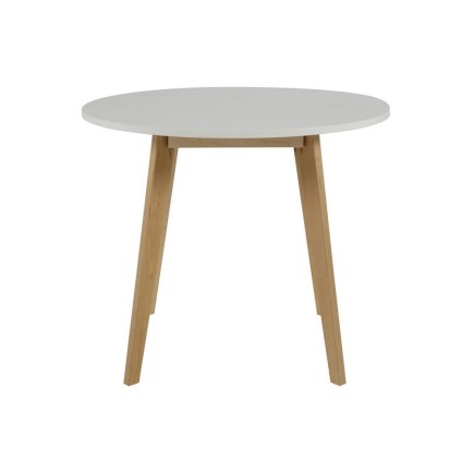 Table à manger RANIA en bois avec un plateau blanc