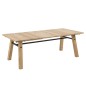 Table à manger STEFFIE, plaqué chêne sauvage brossé et laqué, bois