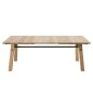 Table à manger STEFFIE, plaqué chêne sauvage brossé et laqué, bois