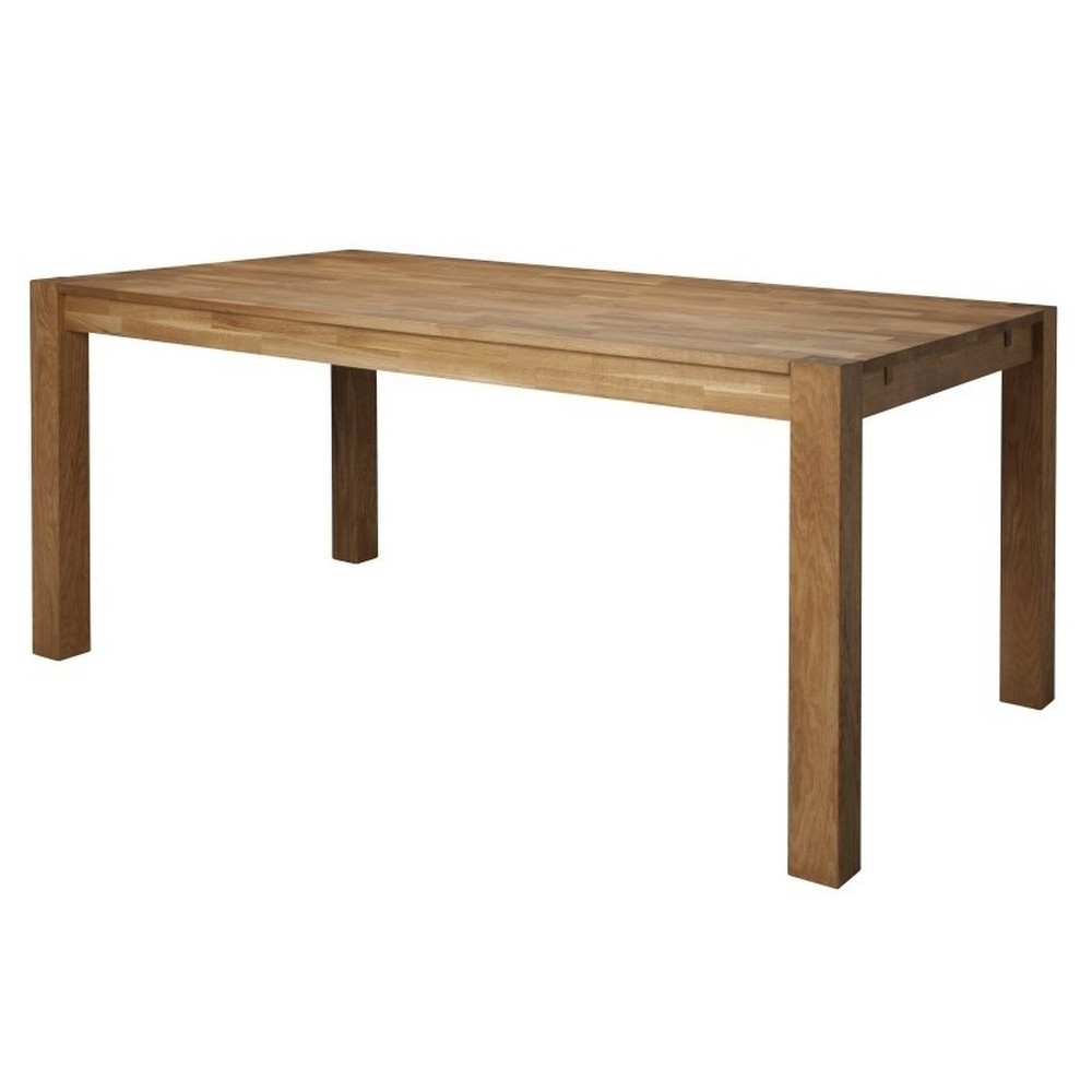 Table à manger TULLIA, plateau en chêne massif huilé, bois