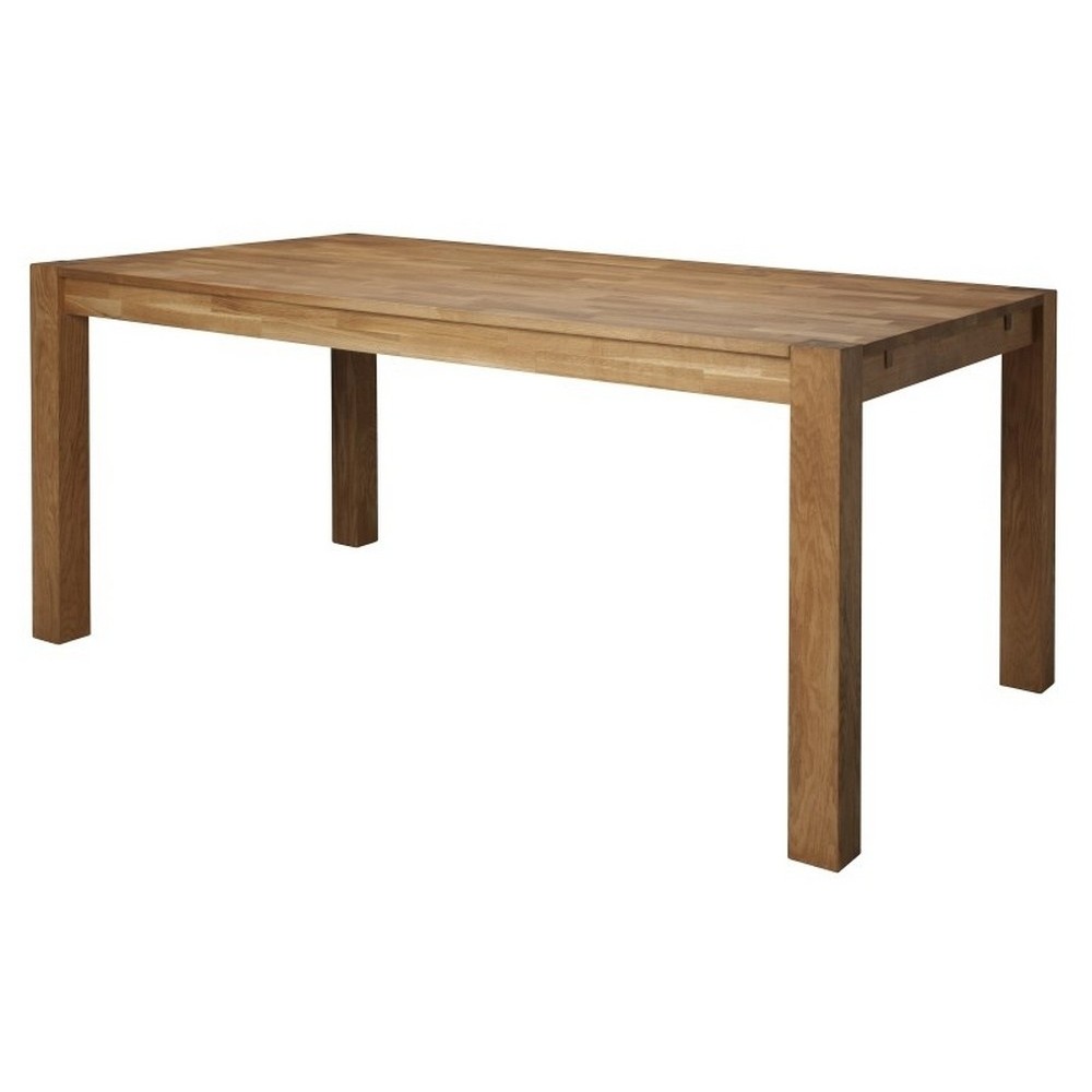Table à manger TEREZA, plateau en chêne massif huilé, bois
