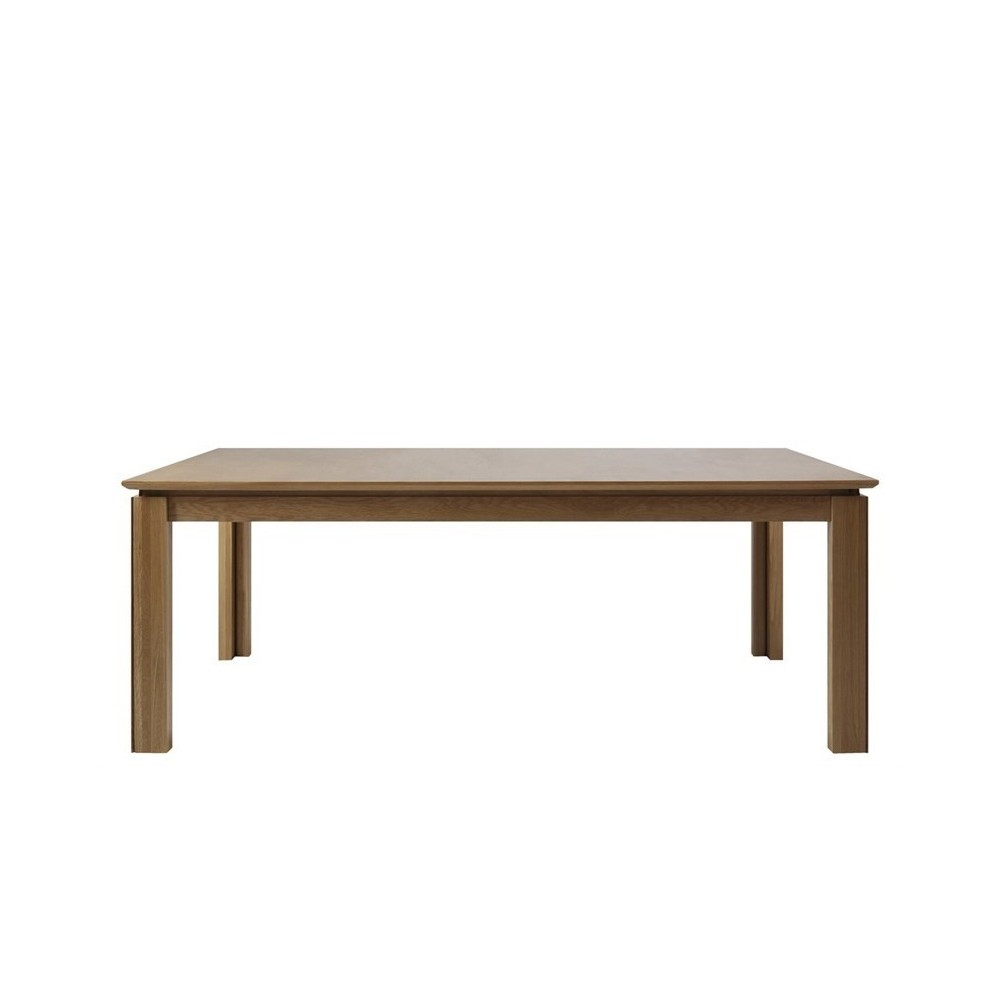 Table à manger VENDA, chêne massif et plaqué, huilé, bois