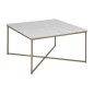 Table basse ALESSIA, plateau en marbre, blanc