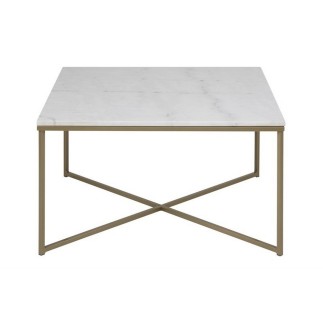 Table basse ALESSIA, plateau en marbre, blanc