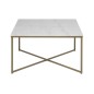 Table basse ALESSIA, plateau en marbre, blanc