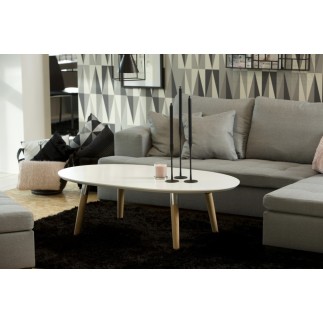 Table basse BEST, plateau en bois blanc laqué