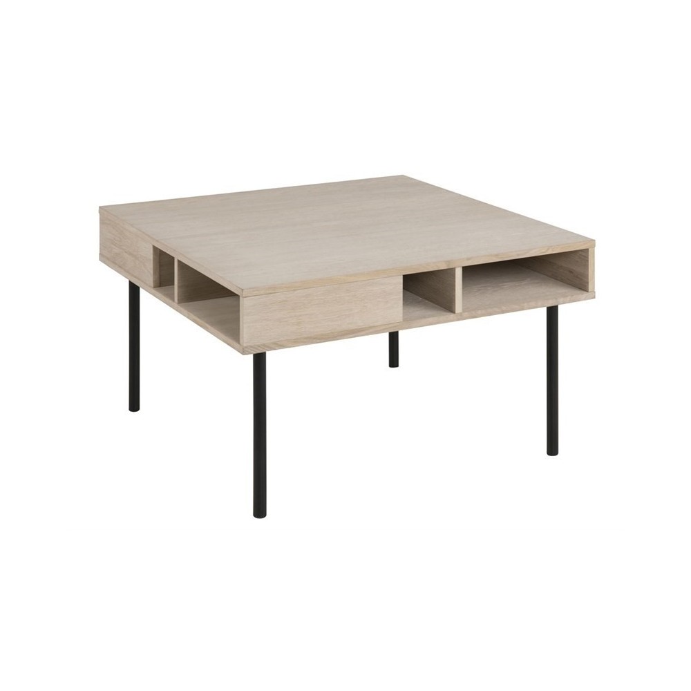 Table basse HEDY, chêne plaqué, bois/noir