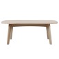 Table basse MADO, coins arrondis, bois pigmenté blanc