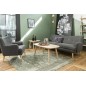 Table basse MADO, coins arrondis, bois pigmenté blanc