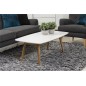 Table basse NADEGE, plateau en bois laqué, blanc laqué