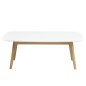 Table basse NADEGE, plateau en bois laqué, blanc laqué