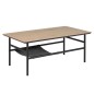 Table basse OLGA, feuille de chêne sauvage, étagère noire, bois cendré/noir