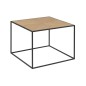 Table basse ORNELLA, placage paulownia nature, bois naturel/noir