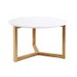 Table basse OSCARINE, plateau en bois laqué, bois/blanc