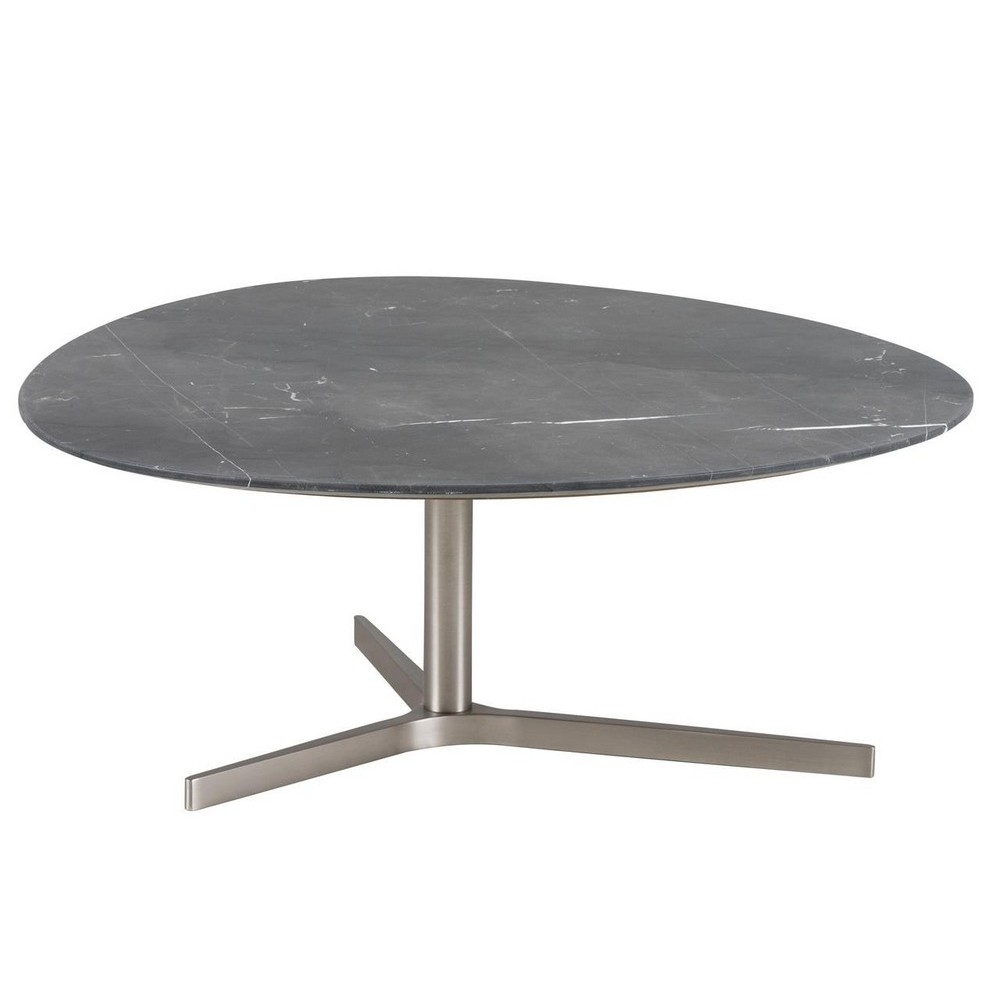 Table basse POLINA, plateau en marbre, Noir