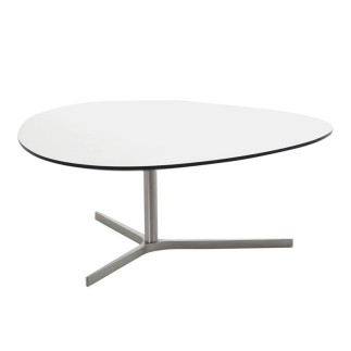 Table basse POLLY, plateau en mélaminé blanc
