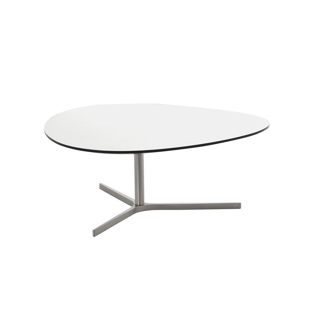 Table basse POLLY, plateau en mélaminé blanc