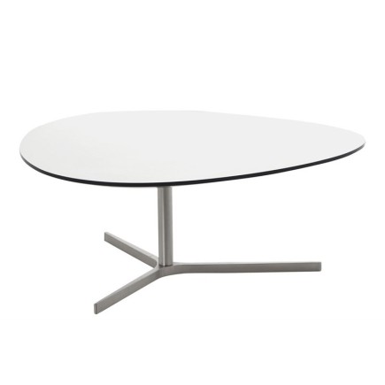 Table basse POLLY, plateau en mélaminé blanc