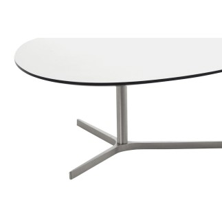 Table basse POLLY, plateau en mélaminé blanc