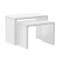Table basse SULLY, gigogne, haute brillance, blanc, blanc laqué