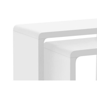 Table basse SULLY, gigogne, haute brillance, blanc