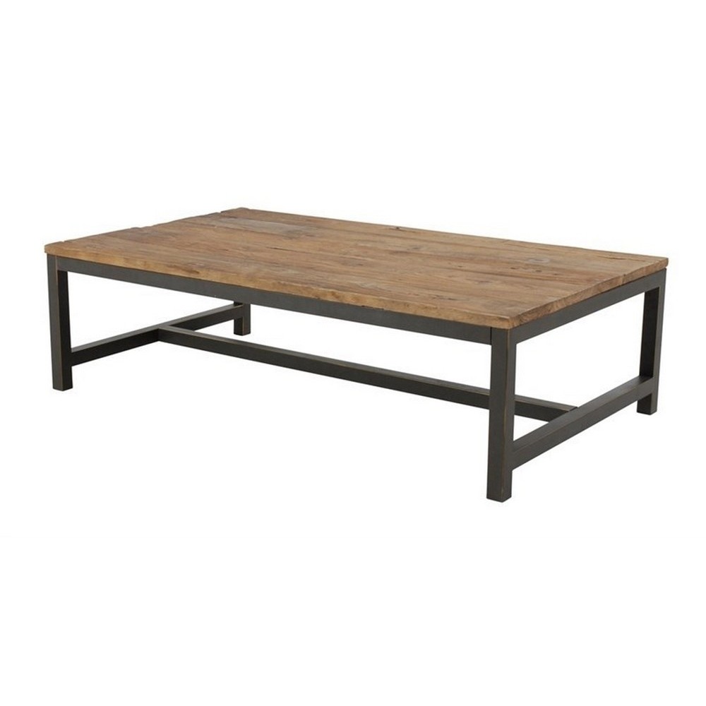 Table basse VILMA, vieil orme ciré, bois
