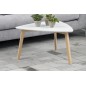 Table basse VIOLETA, plateau en bois, laqué, blanc/bois