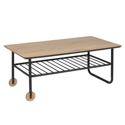 Table basse WHITNEY, feuille de chêne sauvage, base en métal