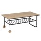 Table basse WHITNEY, feuille de chêne sauvage, base en métal, bois/noir